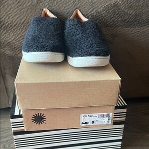 UGG Black Fuzzy Slip-On Sneakers